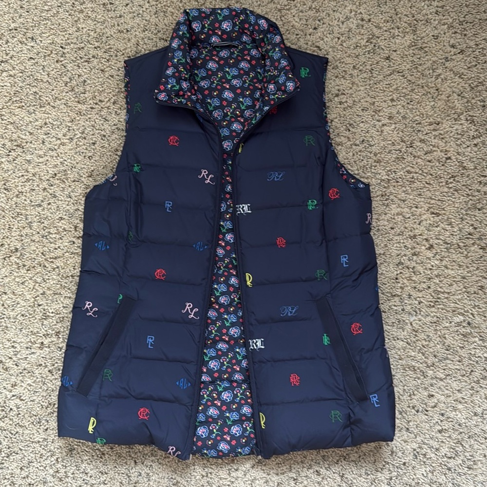 Ralph Lauren navy blue reversible puffer vest - NWOT
